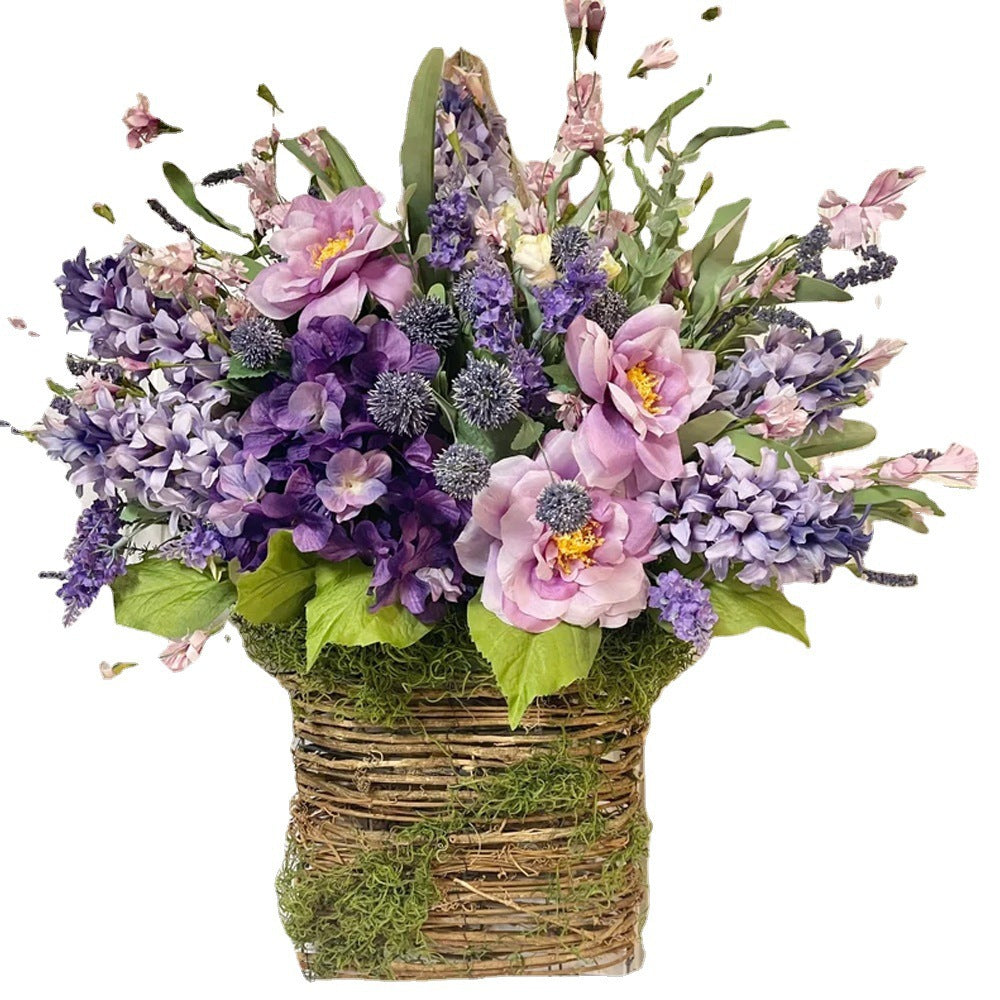 Hanging basket wreath decoration