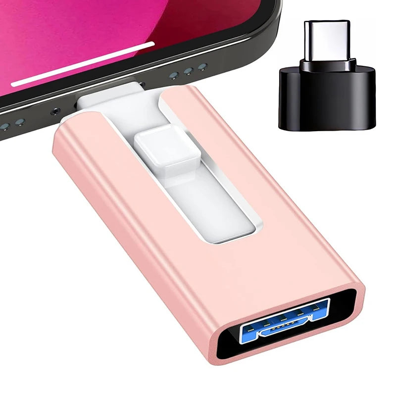 Usb 3.0 Flash Drive 512G 256G 2TB 1TB for iPhone With 4in1 for iPhone interface Mirco TYPE pendrive for Iphone7/8/11/12/13 Ipad