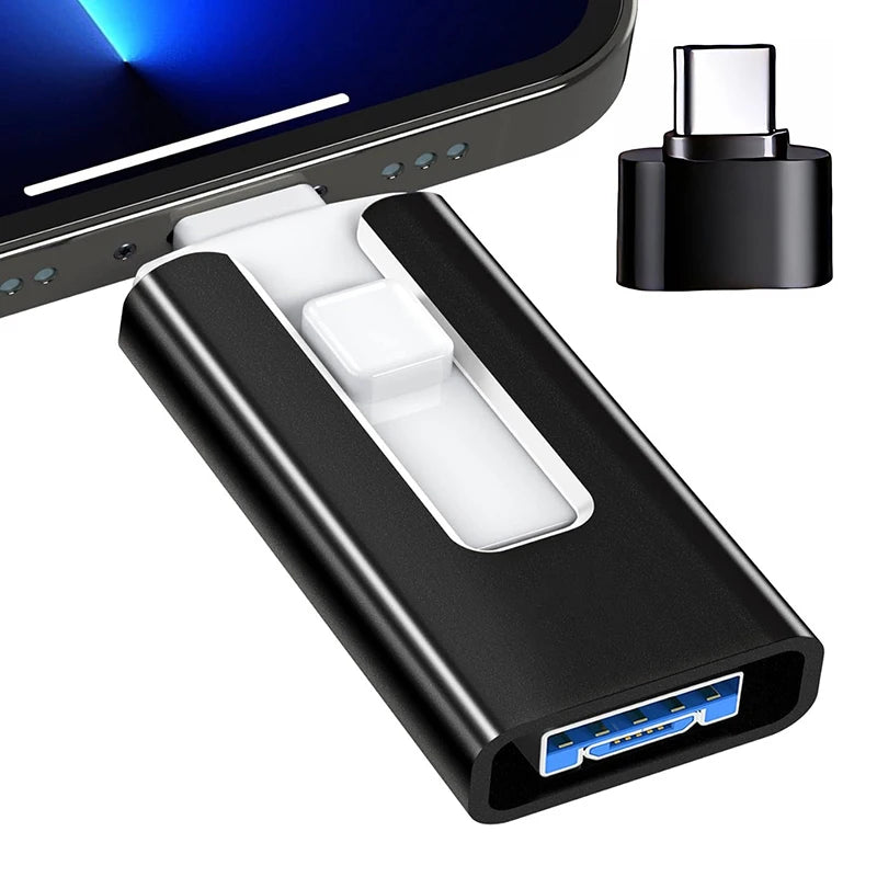 Usb 3.0 Flash Drive 512G 256G 2TB 1TB for iPhone With 4in1 for iPhone interface Mirco TYPE pendrive for Iphone7/8/11/12/13 Ipad