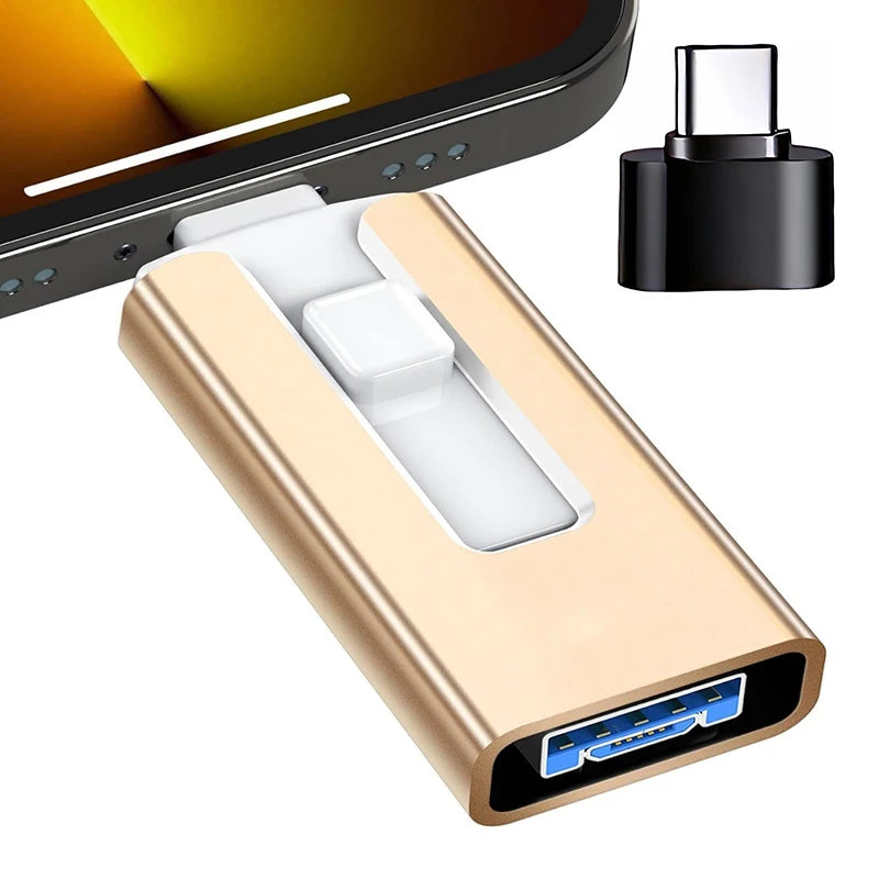 Usb 3.0 Flash Drive 512G 256G 2TB 1TB for iPhone With 4in1 for iPhone interface Mirco TYPE pendrive for Iphone7/8/11/12/13 Ipad