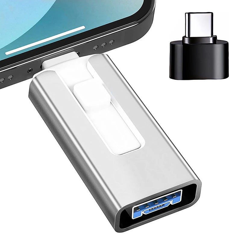 Usb 3.0 Flash Drive 512G 256G 2TB 1TB for iPhone With 4in1 for iPhone interface Mirco TYPE pendrive for Iphone7/8/11/12/13 Ipad